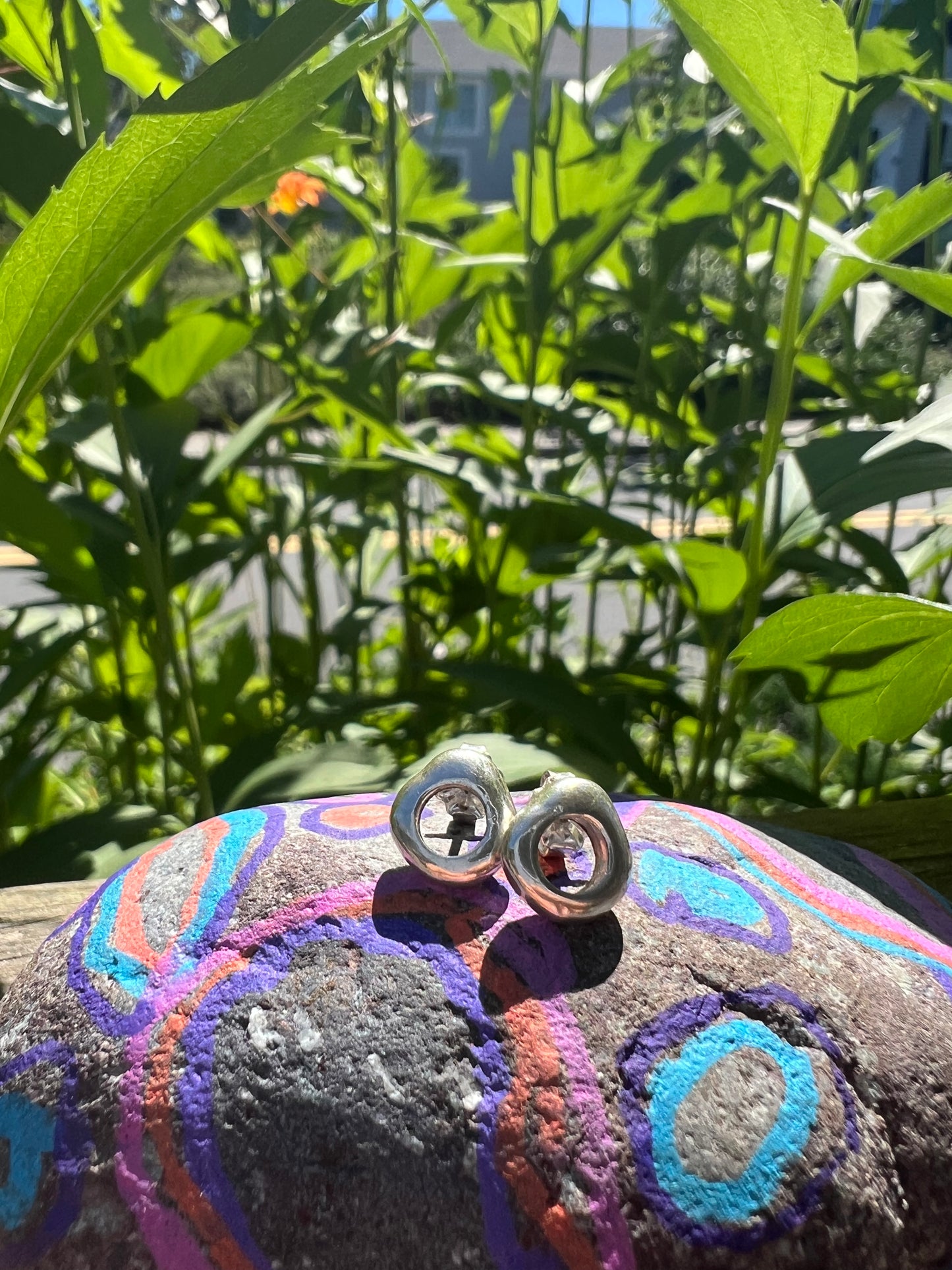 stone nugget studs
