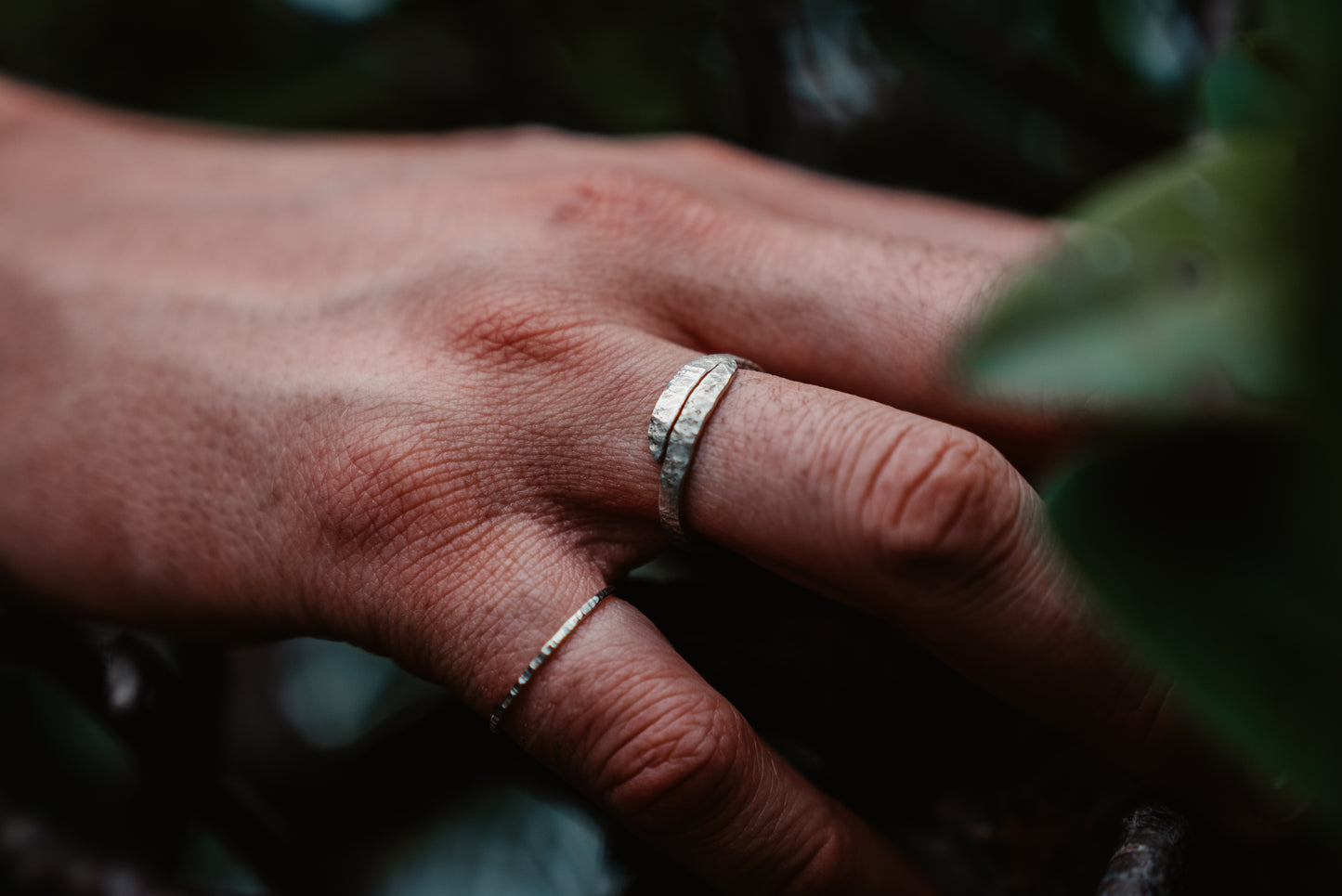 hammered stacking ring